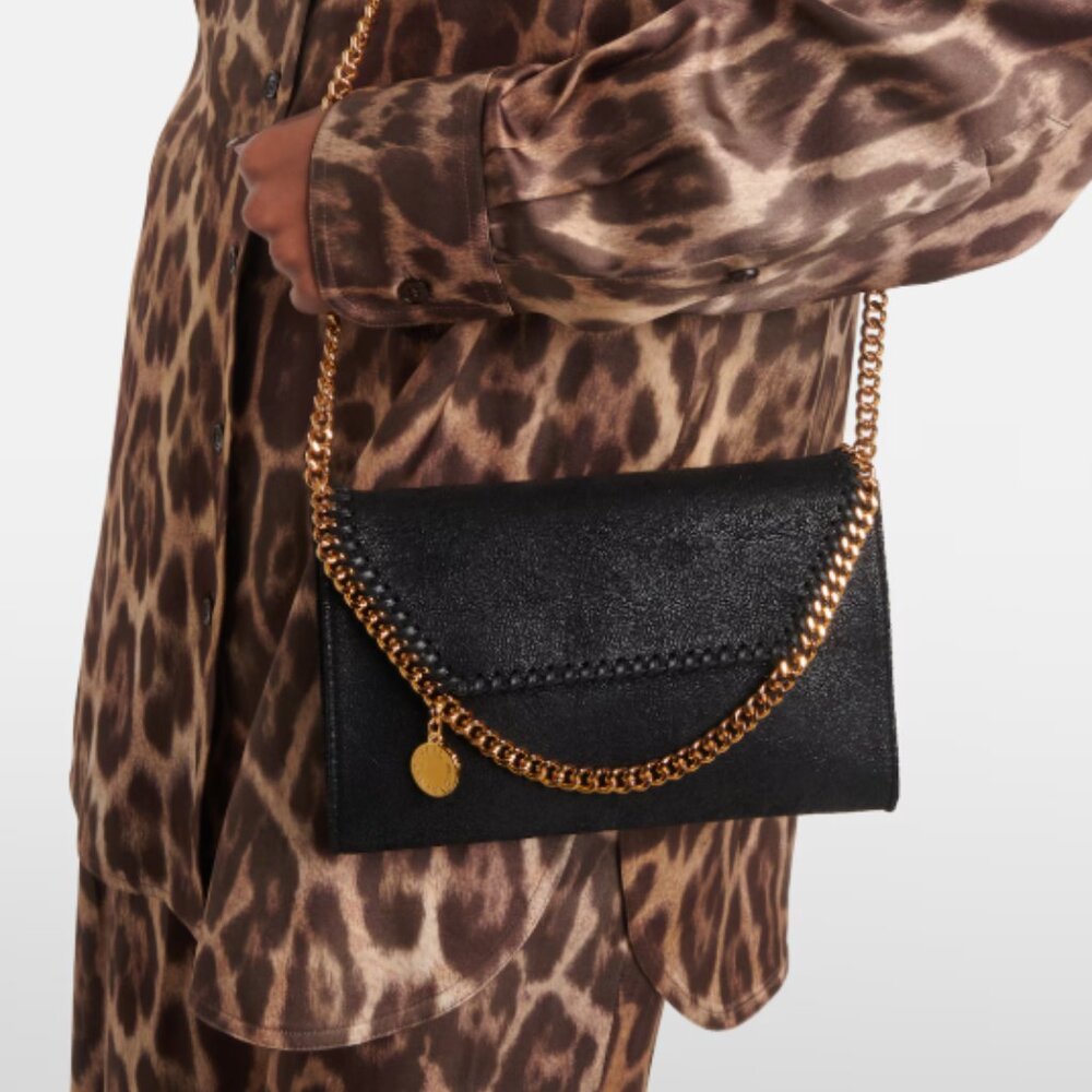 Stella McCartney Falabella Wallet Crossbody Bag Black/Gold